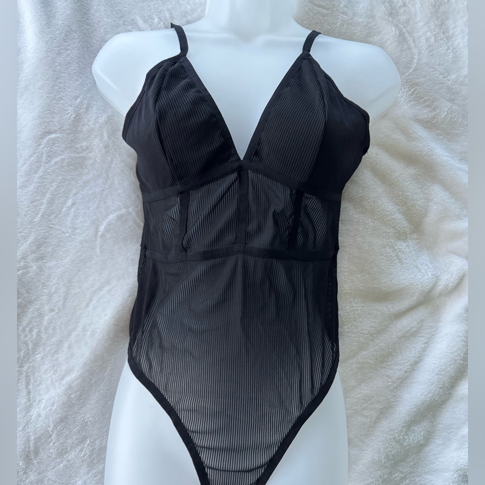 Bozzolo Black Sheer Bodysuit